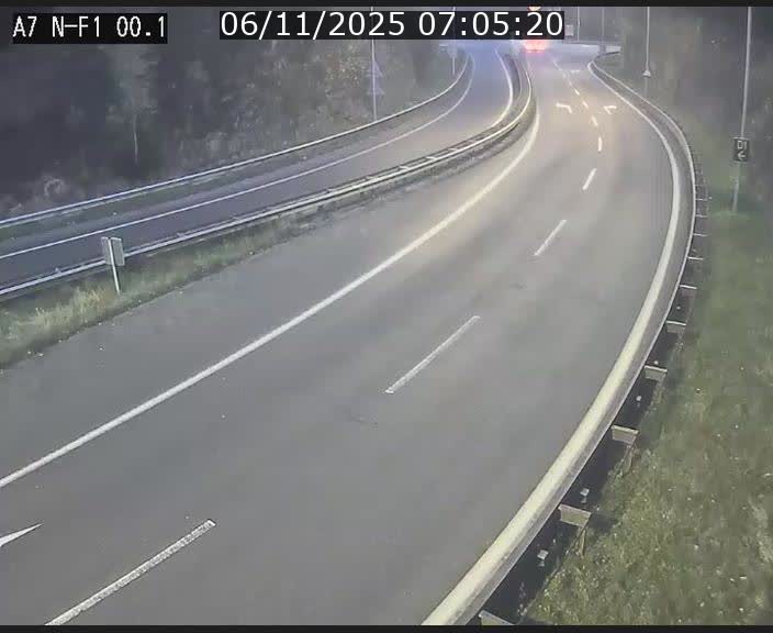 Webcam autoroute Luxembourg A7 située dans la sortie 1 Waldhof, vers la N11, avant le Tunnel Stafelter