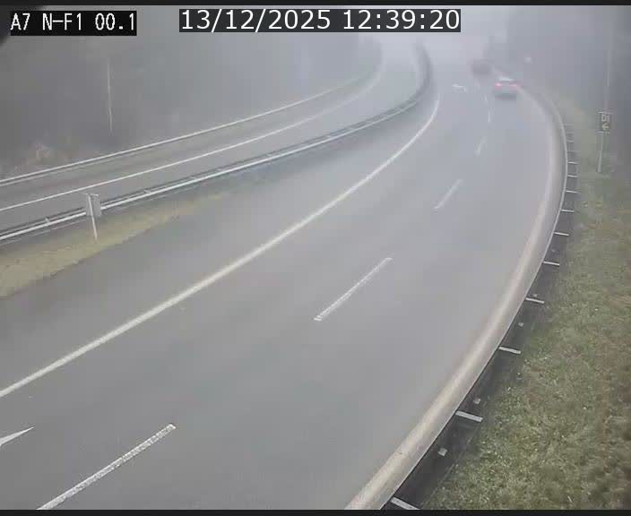 Webcam autoroute Luxembourg A7 située dans la sortie 1 Waldhof, vers la N11, avant le Tunnel Stafelter