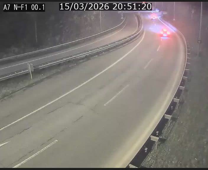 Webcam autoroute Luxembourg A7 située dans la sortie 1 Waldhof, vers la N11, avant le Tunnel Stafelter
