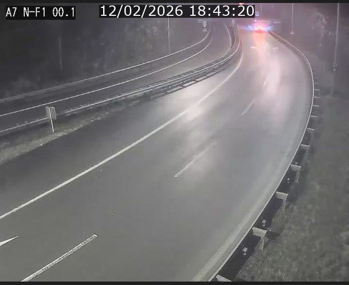 Webcam autoroute Luxembourg A7 située dans la sortie 1 Waldhof, vers la N11, avant le Tunnel Stafelter