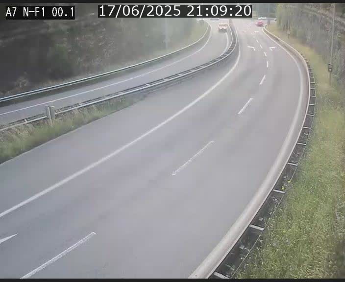 Webcam autoroute Luxembourg A7 située dans la sortie 1 Waldhof, vers la N11, avant le Tunnel Stafelter