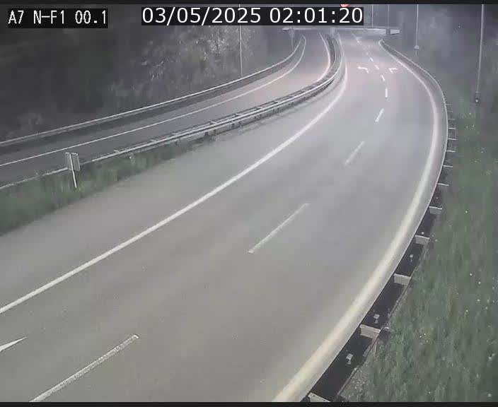 Webcam autoroute Luxembourg A7 située dans la sortie 1 Waldhof, vers la N11, avant le Tunnel Stafelter
