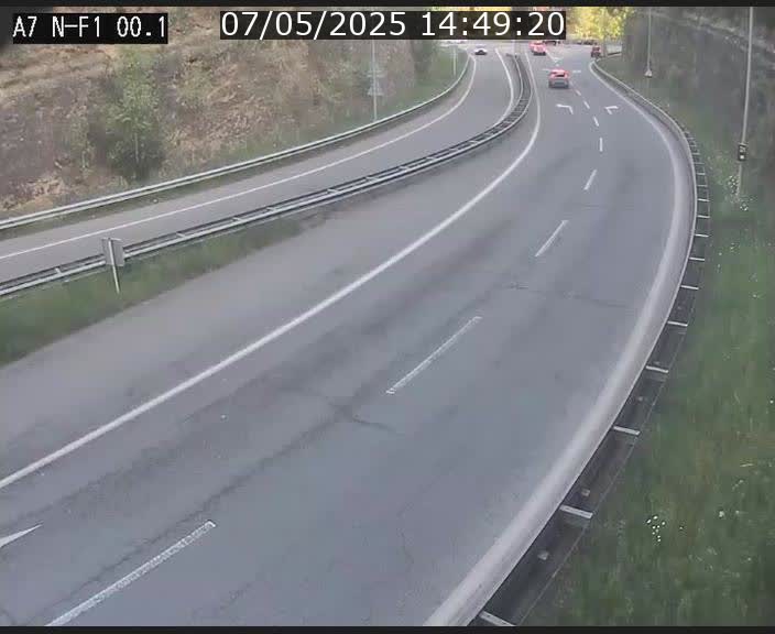 Webcam autoroute Luxembourg A7 située dans la sortie 1 Waldhof, vers la N11, avant le Tunnel Stafelter