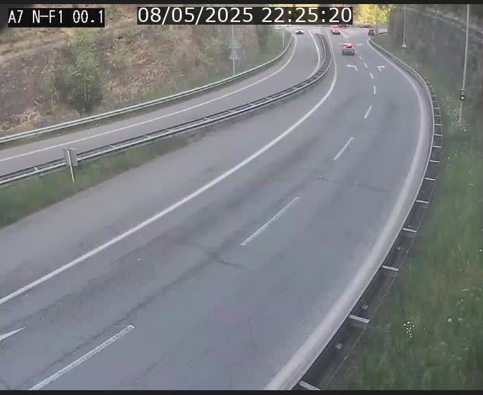 Webcam autoroute Luxembourg A7 située dans la sortie 1 Waldhof, vers la N11, avant le Tunnel Stafelter