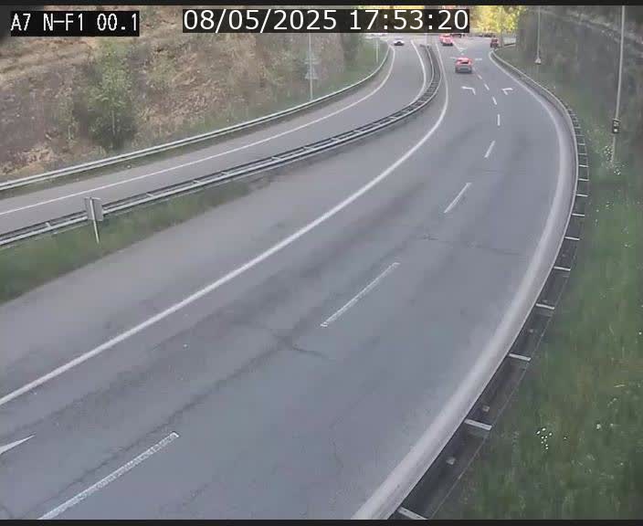 Webcam autoroute Luxembourg A7 située dans la sortie 1 Waldhof, vers la N11, avant le Tunnel Stafelter