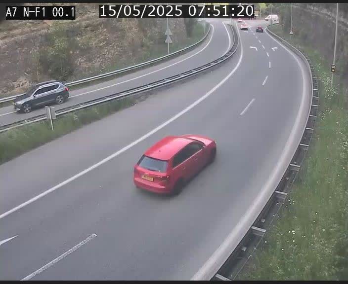 Webcam autoroute Luxembourg A7 située dans la sortie 1 Waldhof, vers la N11, avant le Tunnel Stafelter