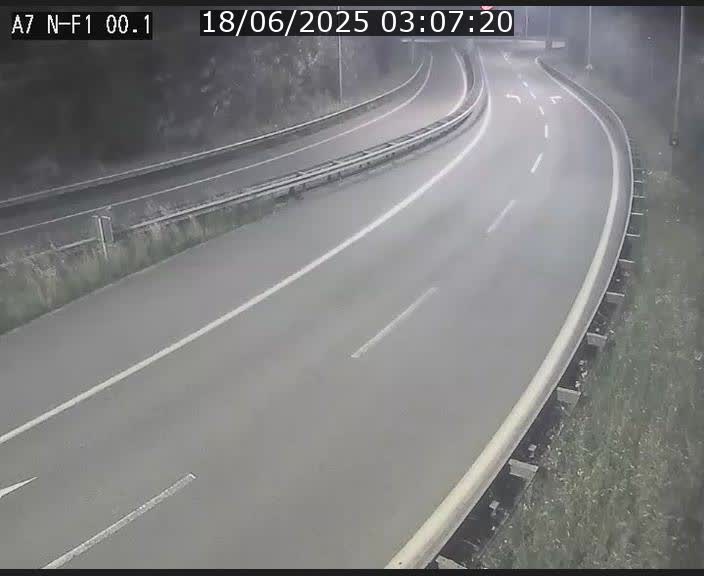 Webcam autoroute Luxembourg A7 située dans la sortie 1 Waldhof, vers la N11, avant le Tunnel Stafelter