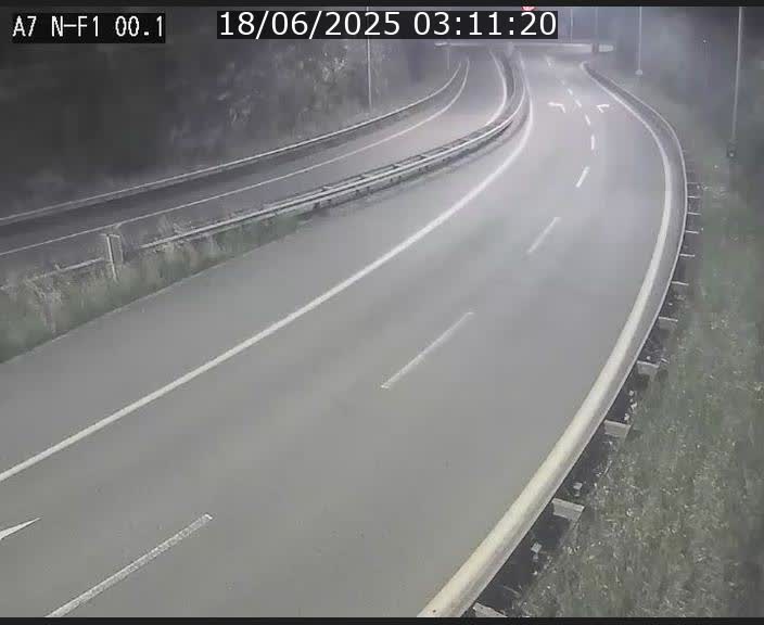 Webcam autoroute Luxembourg A7 située dans la sortie 1 Waldhof, vers la N11, avant le Tunnel Stafelter
