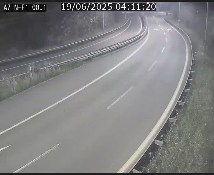 Webcam autoroute Luxembourg A7 située dans la sortie 1 Waldhof, vers la N11, avant le Tunnel Stafelter