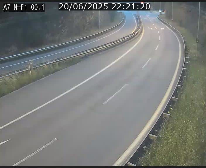 Webcam autoroute Luxembourg A7 située dans la sortie 1 Waldhof, vers la N11, avant le Tunnel Stafelter