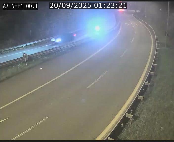 Webcam autoroute Luxembourg A7 située dans la sortie 1 Waldhof, vers la N11, avant le Tunnel Stafelter