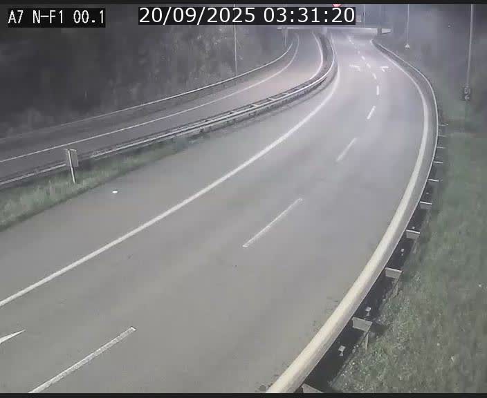 Webcam autoroute Luxembourg A7 située dans la sortie 1 Waldhof, vers la N11, avant le Tunnel Stafelter