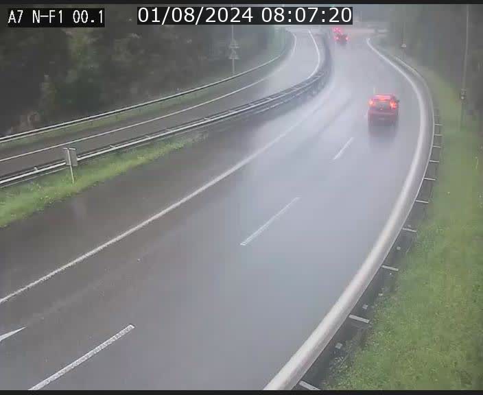 Webcam autoroute Luxembourg A7 située dans la sortie 1 Waldhof, vers la N11, avant le Tunnel Stafelter