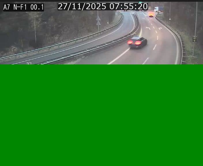 Webcam autoroute Luxembourg A7 située dans la sortie 1 Waldhof, vers la N11, avant le Tunnel Stafelter