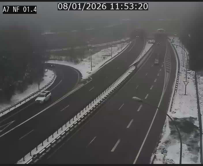 Caméra autoroute Luxembourg A7 - Echangeur Waldhaff - direction Tunnel Stafelter