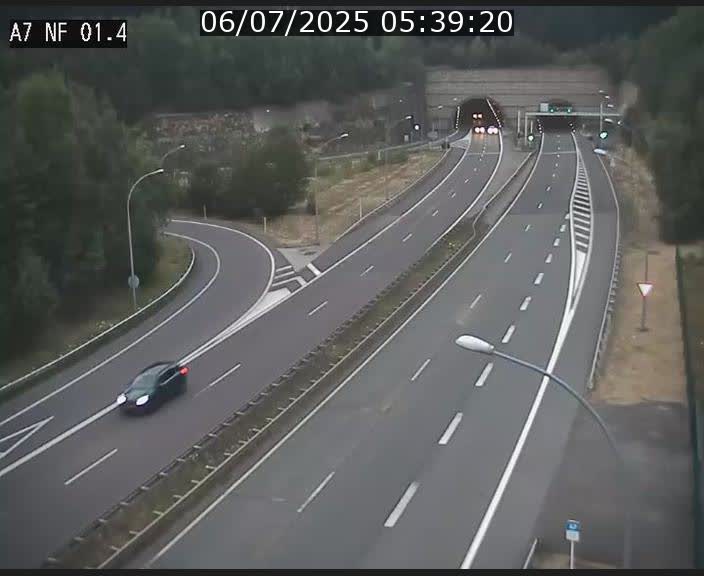 Caméra autoroute Luxembourg A7 - Echangeur Waldhaff - direction Tunnel Stafelter