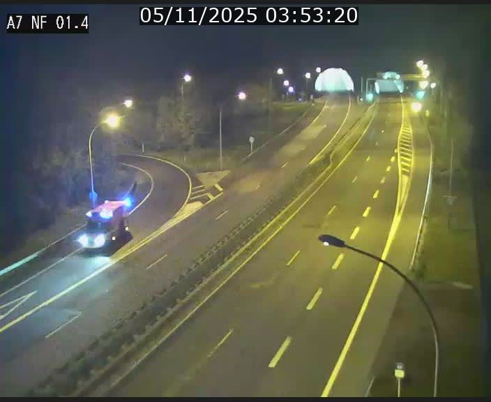 Caméra autoroute Luxembourg A7 - Echangeur Waldhaff - direction Tunnel Stafelter