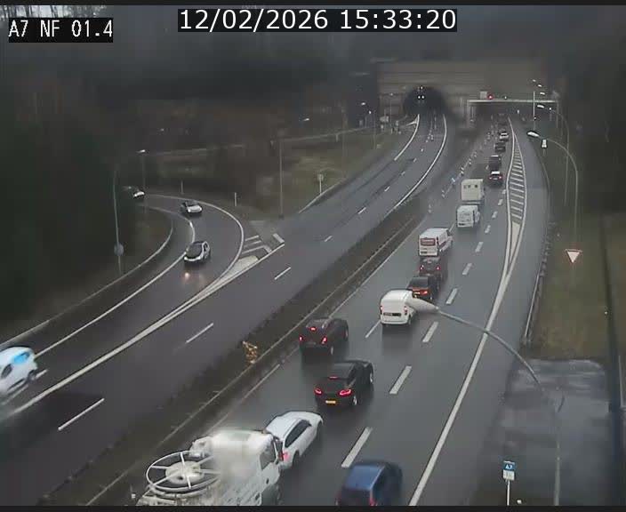 Caméra autoroute Luxembourg A7 - Echangeur Waldhaff - direction Tunnel Stafelter