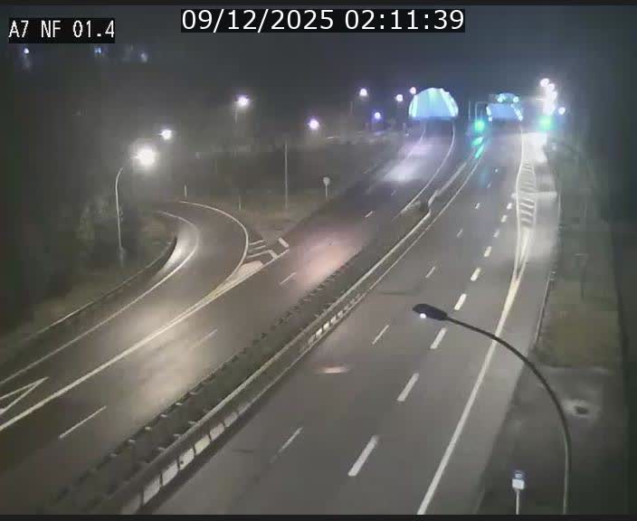 Caméra autoroute Luxembourg A7 - Echangeur Waldhaff - direction Tunnel Stafelter