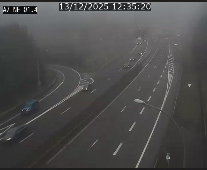Caméra autoroute Luxembourg A7 - Echangeur Waldhaff - direction Tunnel Stafelter