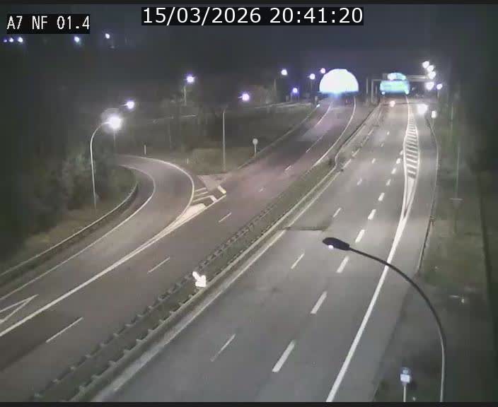Caméra autoroute Luxembourg A7 - Echangeur Waldhaff - direction Tunnel Stafelter