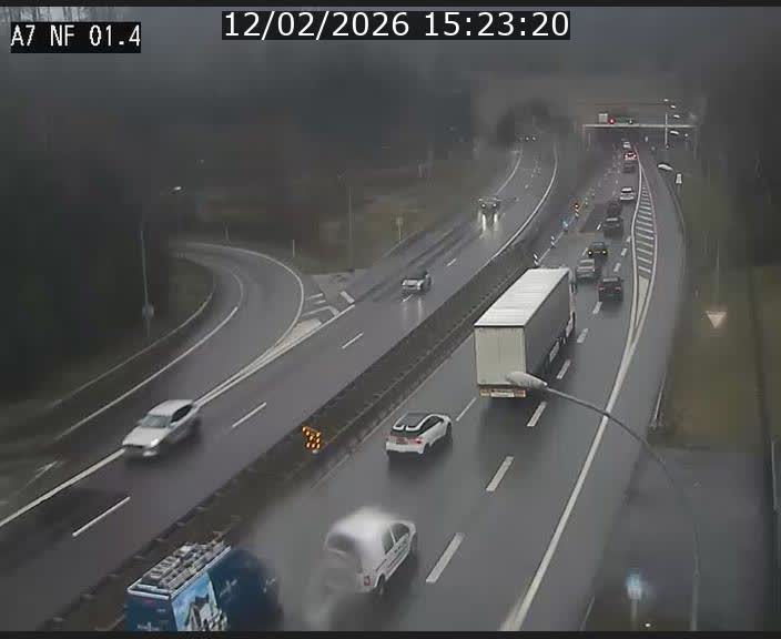 Caméra autoroute Luxembourg A7 - Echangeur Waldhaff - direction Tunnel Stafelter