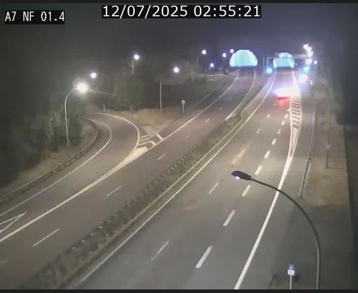 Caméra autoroute Luxembourg A7 - Echangeur Waldhaff - direction Tunnel Stafelter