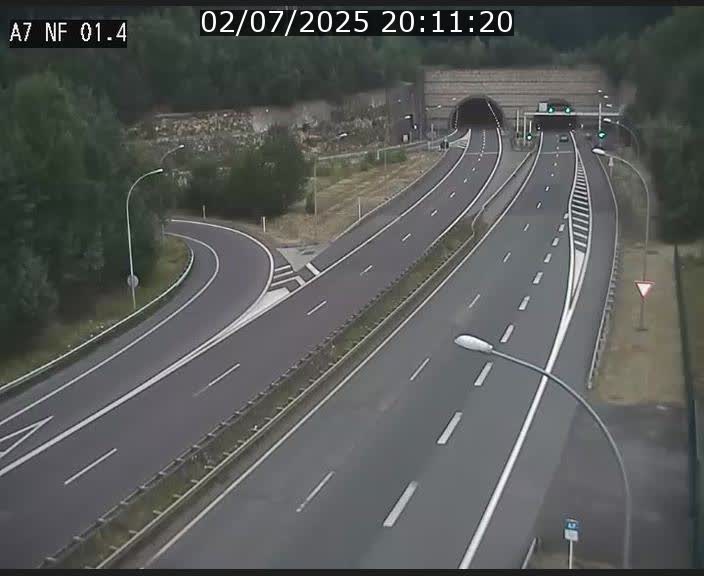 Caméra autoroute Luxembourg A7 - Echangeur Waldhaff - direction Tunnel Stafelter