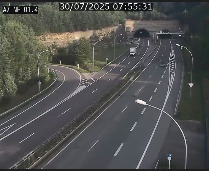 Caméra autoroute Luxembourg A7 - Echangeur Waldhaff - direction Tunnel Stafelter