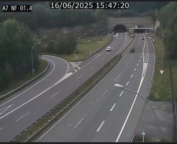 Caméra autoroute Luxembourg A7 - Echangeur Waldhaff - direction Tunnel Stafelter