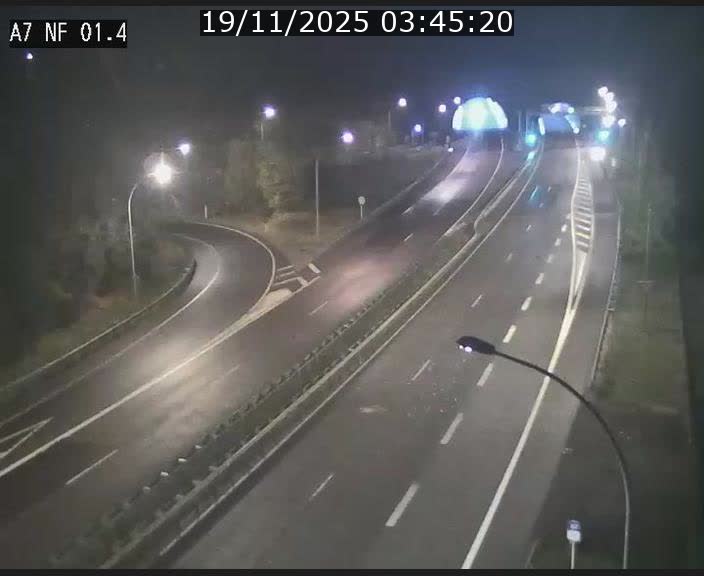 Caméra autoroute Luxembourg A7 - Echangeur Waldhaff - direction Tunnel Stafelter