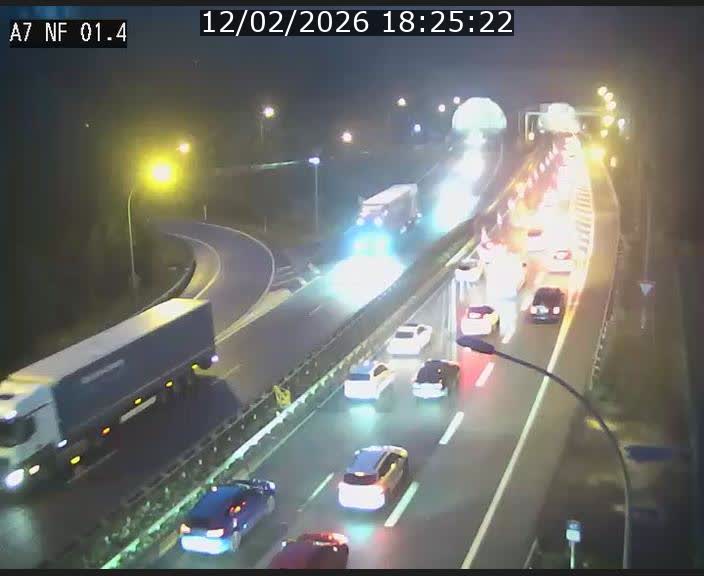 Caméra autoroute Luxembourg A7 - Echangeur Waldhaff - direction Tunnel Stafelter