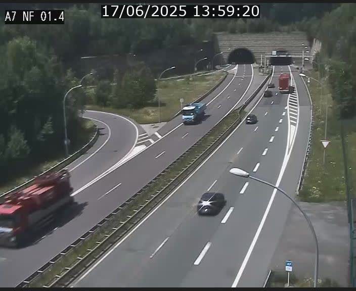 Caméra autoroute Luxembourg A7 - Echangeur Waldhaff - direction Tunnel Stafelter