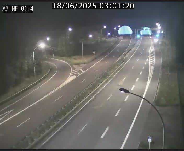 Caméra autoroute Luxembourg A7 - Echangeur Waldhaff - direction Tunnel Stafelter
