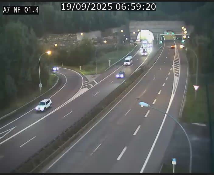 Caméra autoroute Luxembourg A7 - Echangeur Waldhaff - direction Tunnel Stafelter