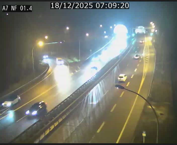 Caméra autoroute Luxembourg A7 - Echangeur Waldhaff - direction Tunnel Stafelter