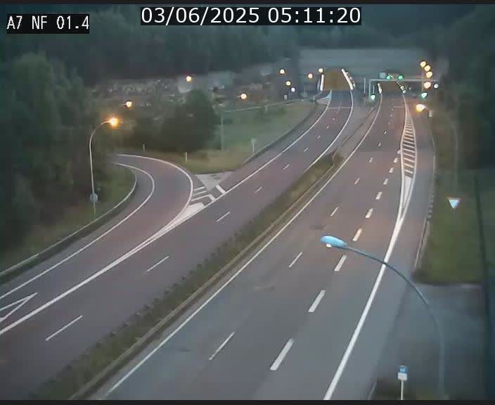 Caméra autoroute Luxembourg A7 - Echangeur Waldhaff - direction Tunnel Stafelter