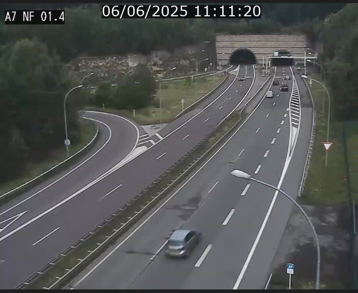 Caméra autoroute Luxembourg A7 - Echangeur Waldhaff - direction Tunnel Stafelter
