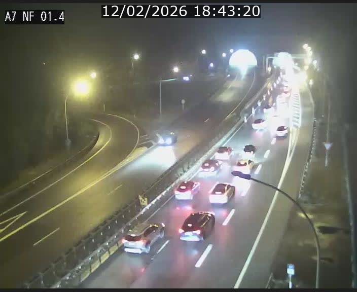<h2>Caméra autoroute Luxembourg A7 - Echangeur Waldhaff - direction Tunnel Stafelter</h2>