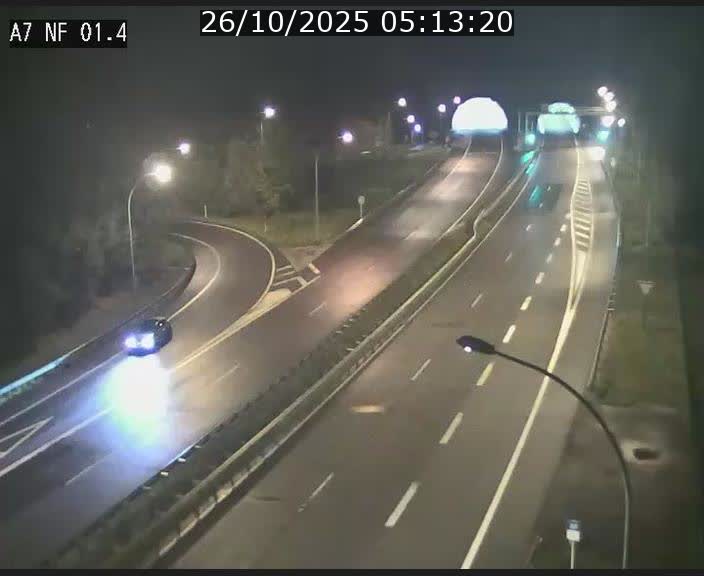 Caméra autoroute Luxembourg A7 - Echangeur Waldhaff - direction Tunnel Stafelter
