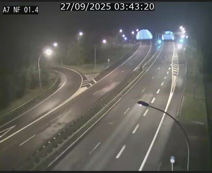 Caméra autoroute Luxembourg A7 - Echangeur Waldhaff - direction Tunnel Stafelter