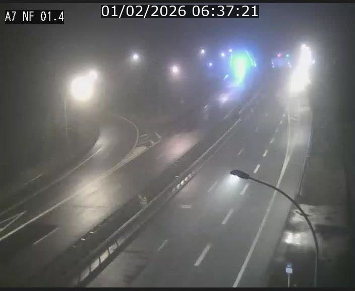 Caméra autoroute Luxembourg A7 - Echangeur Waldhaff - direction Tunnel Stafelter