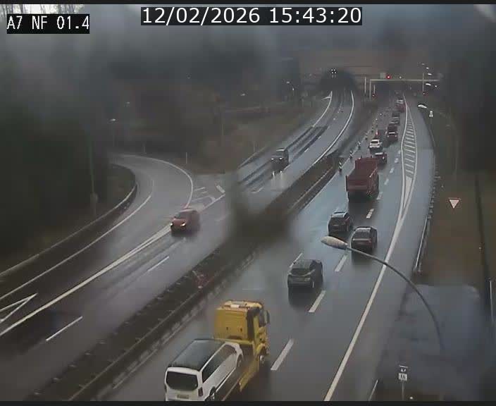 Caméra autoroute Luxembourg A7 - Echangeur Waldhaff - direction Tunnel Stafelter