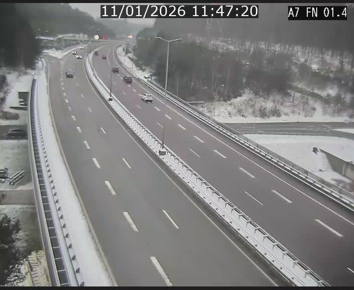 <h2>Caméra autoroute Luxembourg A7 - Tunnel Stafelter - direction Echangeur Grünewald</h2>