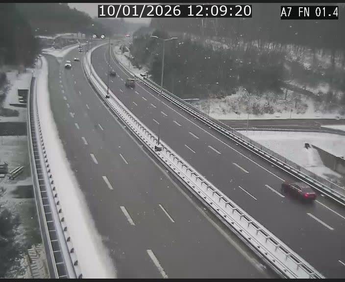 Caméra autoroute Luxembourg A7 - Tunnel Stafelter - direction Echangeur Grünewald
