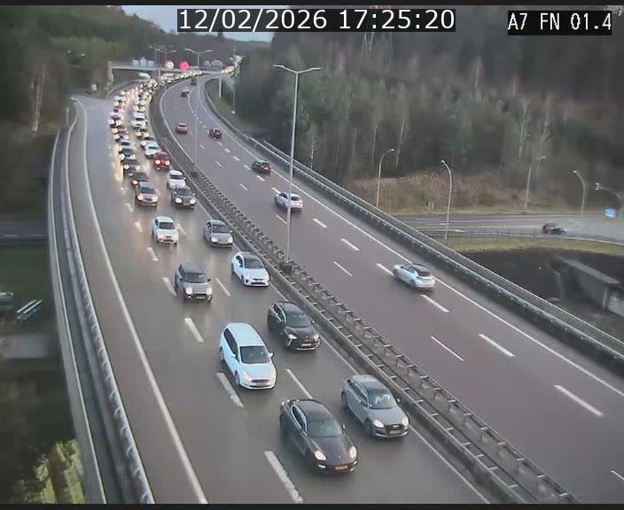 <h2>Caméra autoroute Luxembourg A7 - Tunnel Stafelter - direction Echangeur Grünewald</h2>