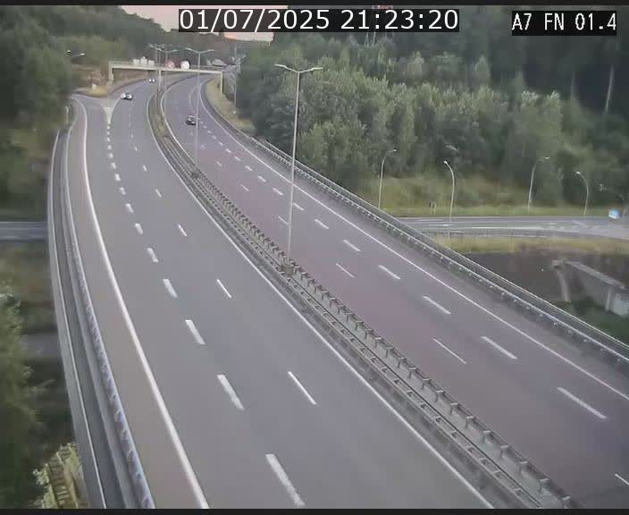 Caméra autoroute Luxembourg A7 - Tunnel Stafelter - direction Echangeur Grünewald
