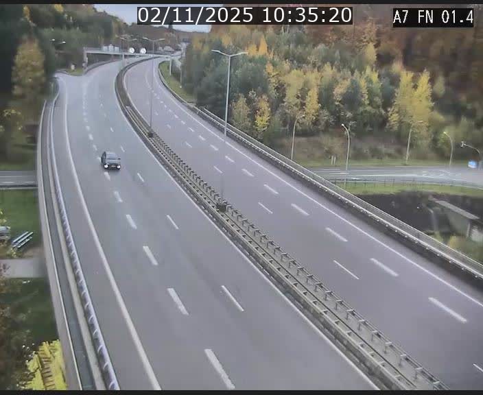 <h2>Caméra autoroute Luxembourg A7 - Tunnel Stafelter - direction Echangeur Grünewald</h2>
