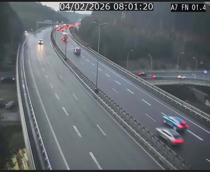 <h2>Caméra autoroute Luxembourg A7 - Tunnel Stafelter - direction Echangeur Grünewald</h2>