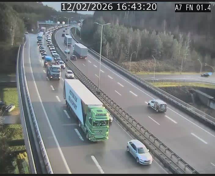 Caméra autoroute Luxembourg A7 - Tunnel Stafelter - direction Echangeur Grünewald
